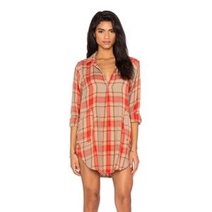 FREE PEOPLE x CP Shades Teton Plaid Mini Dress Tunic Womens M (No Size Tag)